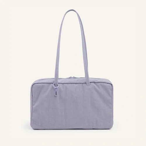 BAGGU Medium Nylon Bowler Bag in mist lavender gray