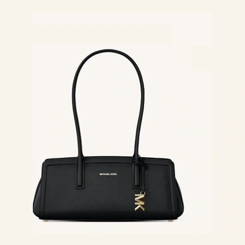Michael Kors Laila small black leather east-west shoulder tote