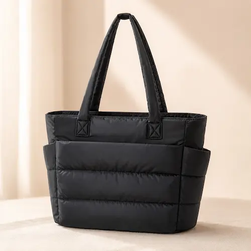 BAGSMART lightweight puffy tote bag with compartments
