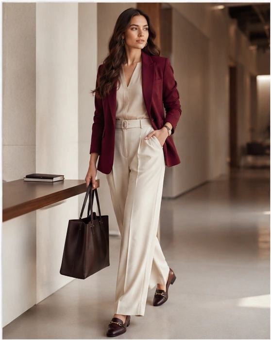 Woman wearing polished contemporary workwear
